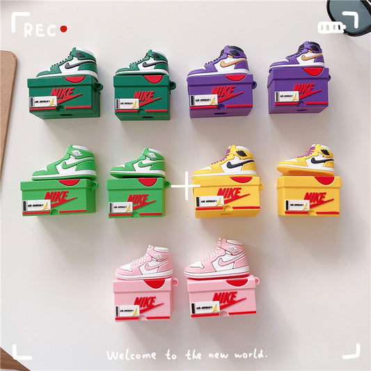 3D Fashion Multicolor Sneaker Box Design Airpods Case with Clip